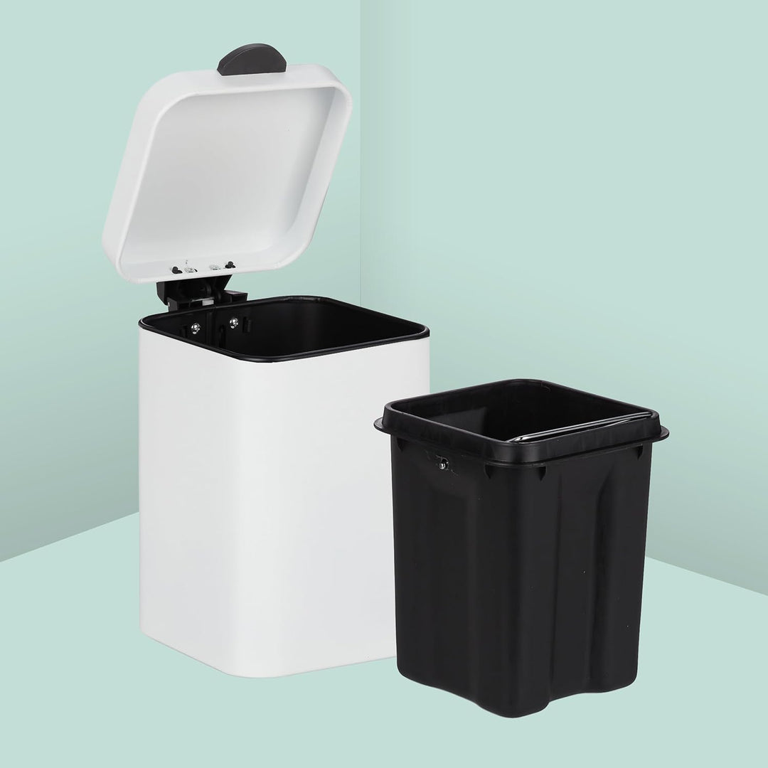 Relaxdays Kosmetikeimer Wandmontage, 3 l, Absenkautomatik, entnehmbarer Inneneimer, Bad Mülleimer, E