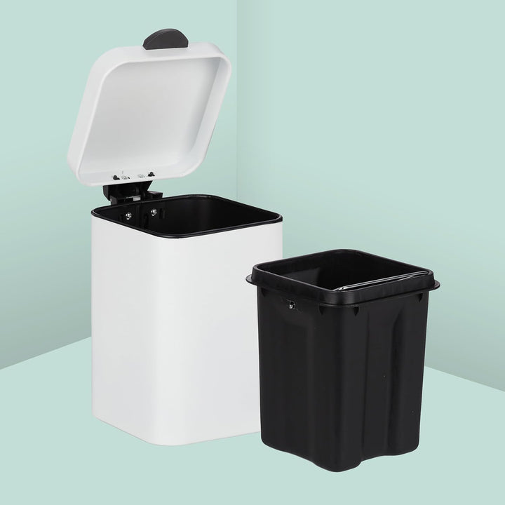 Relaxdays Kosmetikeimer Wandmontage, 3 l, Absenkautomatik, entnehmbarer Inneneimer, Bad Mülleimer, E