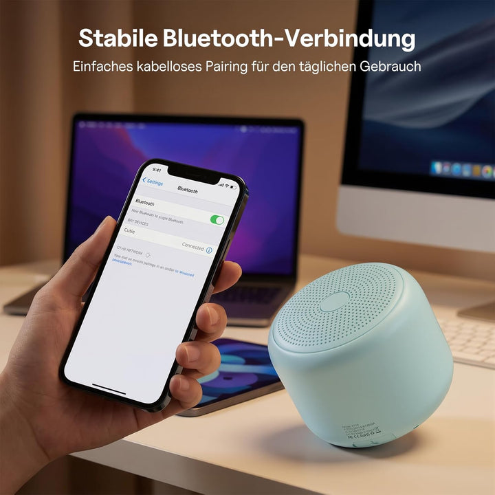 Bobtot Tragbarer Bluetooth-Lautsprecher, kabelloser wasserdichter Lautsprecher mit lautem Stereo-Sou
