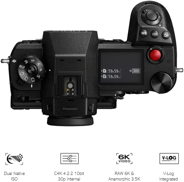 Panasonic DC-S1HE-K spiegellose Vollformatkamera, 6K Videoaufnahmen mit Flip Screen (Vollbildaufnahm