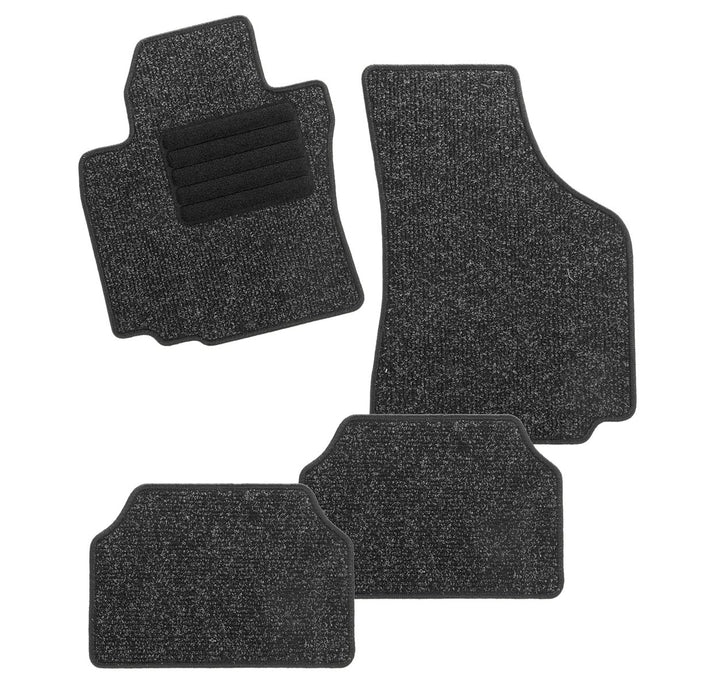 CarFashion BasicRips DL4 | Auto Fussmatte in schwarz meliert | Automatte | schwarzer Trittschutz | S