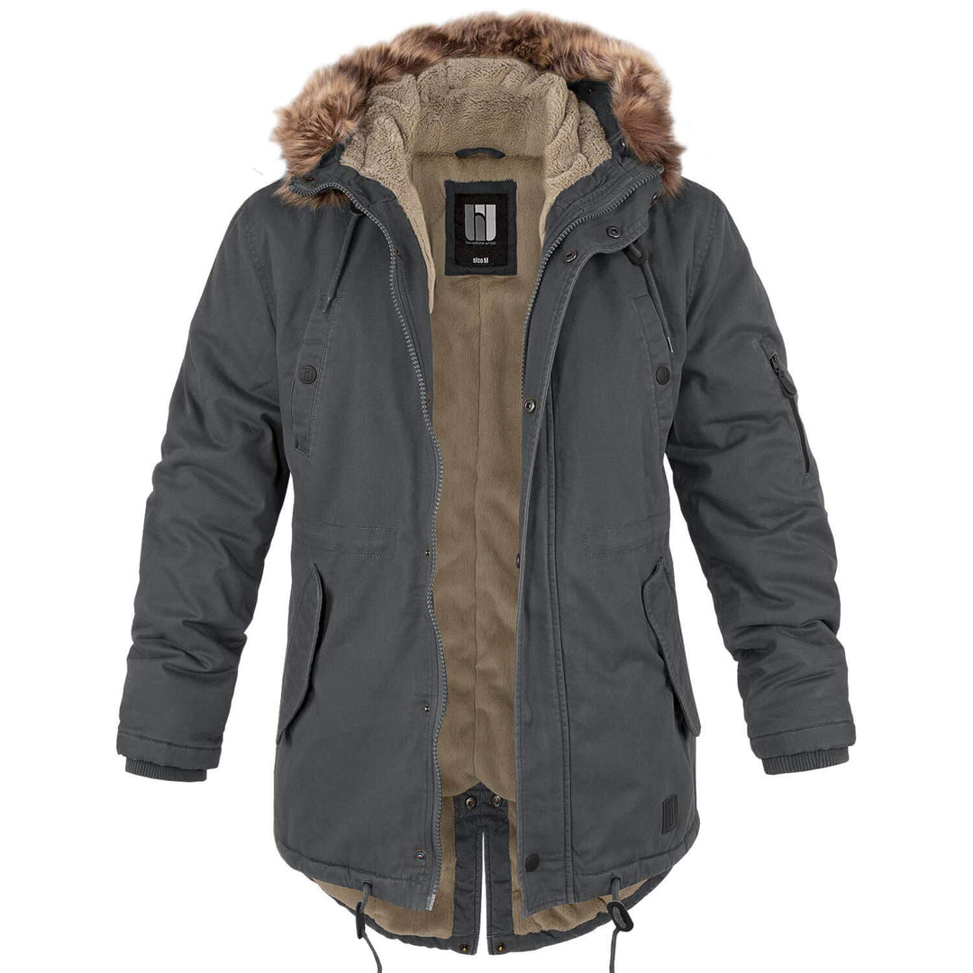 bw-online-shop Winterparka Fishtail mit Futter Herren Parka Jacke XS Anthrazit, XS Anthrazit