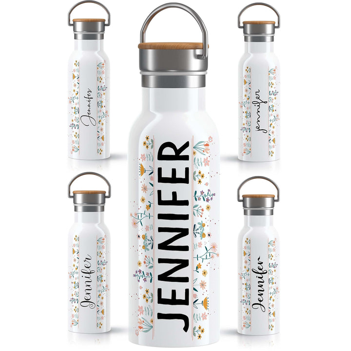 OWLBOOK® Edelstahl Trinkflasche personalisiert| Wasserflasche 600 ml | Thermos Flasche Sportflasche