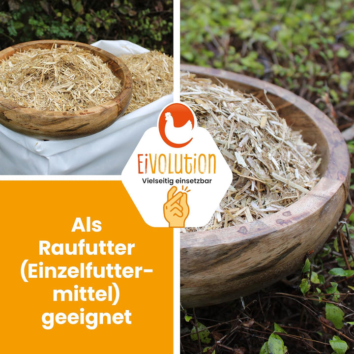 Bio Strohballen Einstreu - 13 kg - für Hühner - staubfreie saugfähige Einstreu - zerfasertes Getreid