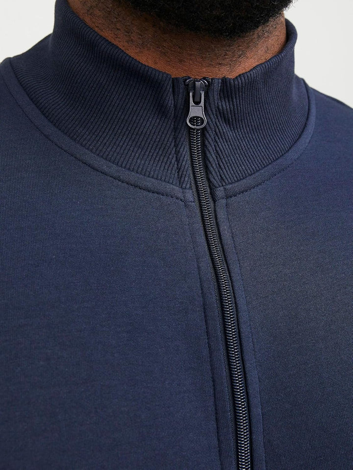 JACK & JONES Male Sweatshirt mit Reissverschluss Logo Sweatshirt mit Reissverschluss 6XL Dunkelblau,