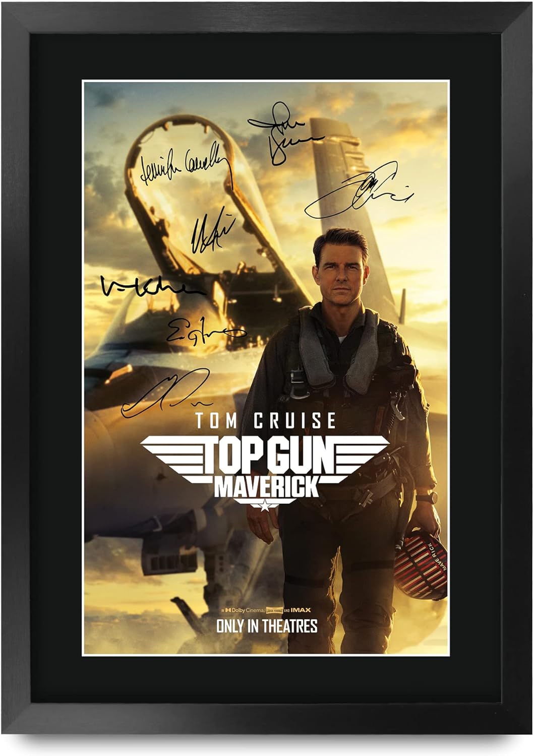 HWC Trading FR A3 Top Gun 2 Maverick Tom Cruise Geschenke Geduckter Poster Signiertes Autogramm Foto