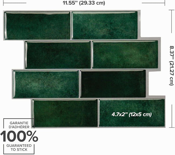 SMART TILES Fliesenspiegel zum Abziehen und Aufkleben – 5 Blatt à 29,4 x 21,3 cm – 3D-Klebefolie zum