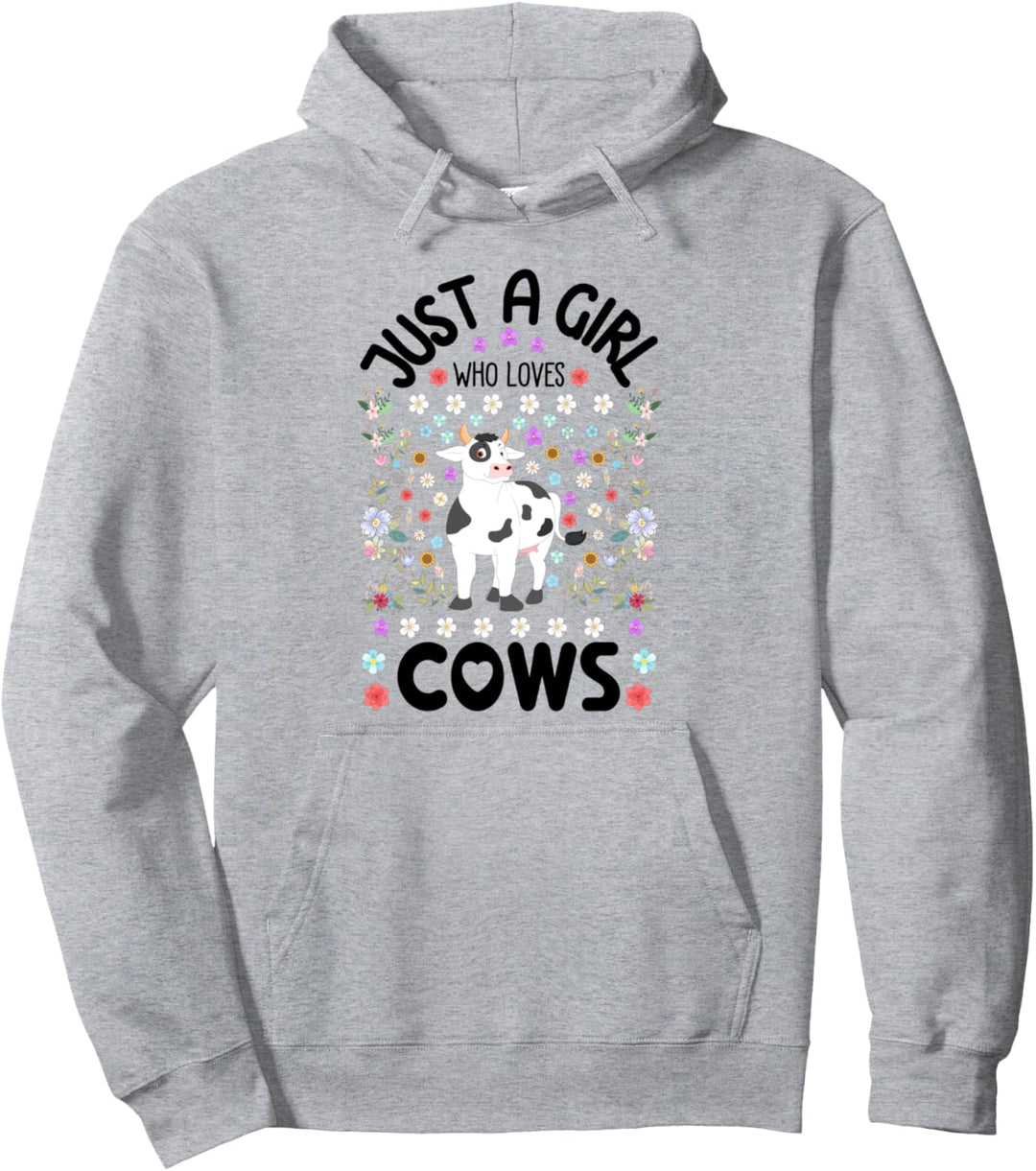 Funny Cow Gifts for Girls Bovine Just A Girl Who Loves Cows Pullover Hoodie