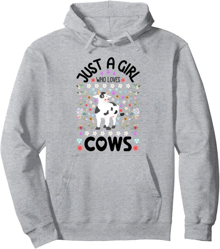 Funny Cow Gifts for Girls Bovine Just A Girl Who Loves Cows Pullover Hoodie