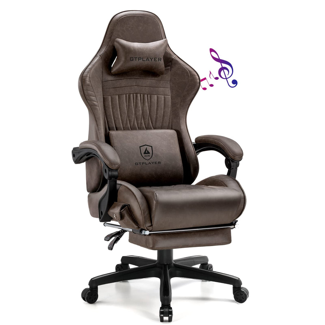 GTPLAYER Gaming Stuhl, Ergonomischer Gaming Sessel Schreibtischstuhl PC Gamer Racing Stuhl mit Fusss
