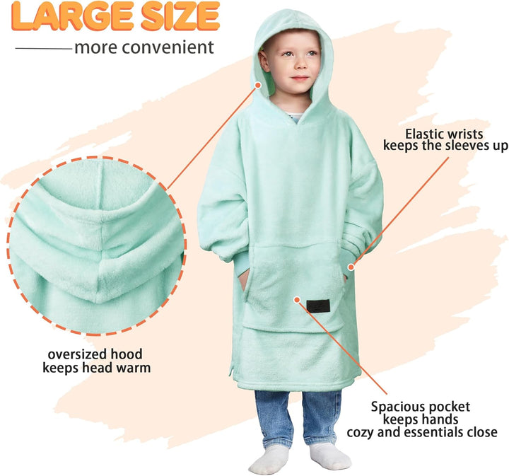 Catalonia Classy Kinder Hoodie Decke, übergrosse Kuschel Hoodie Kinder, Mädchen Jungen Kuschel Fleec