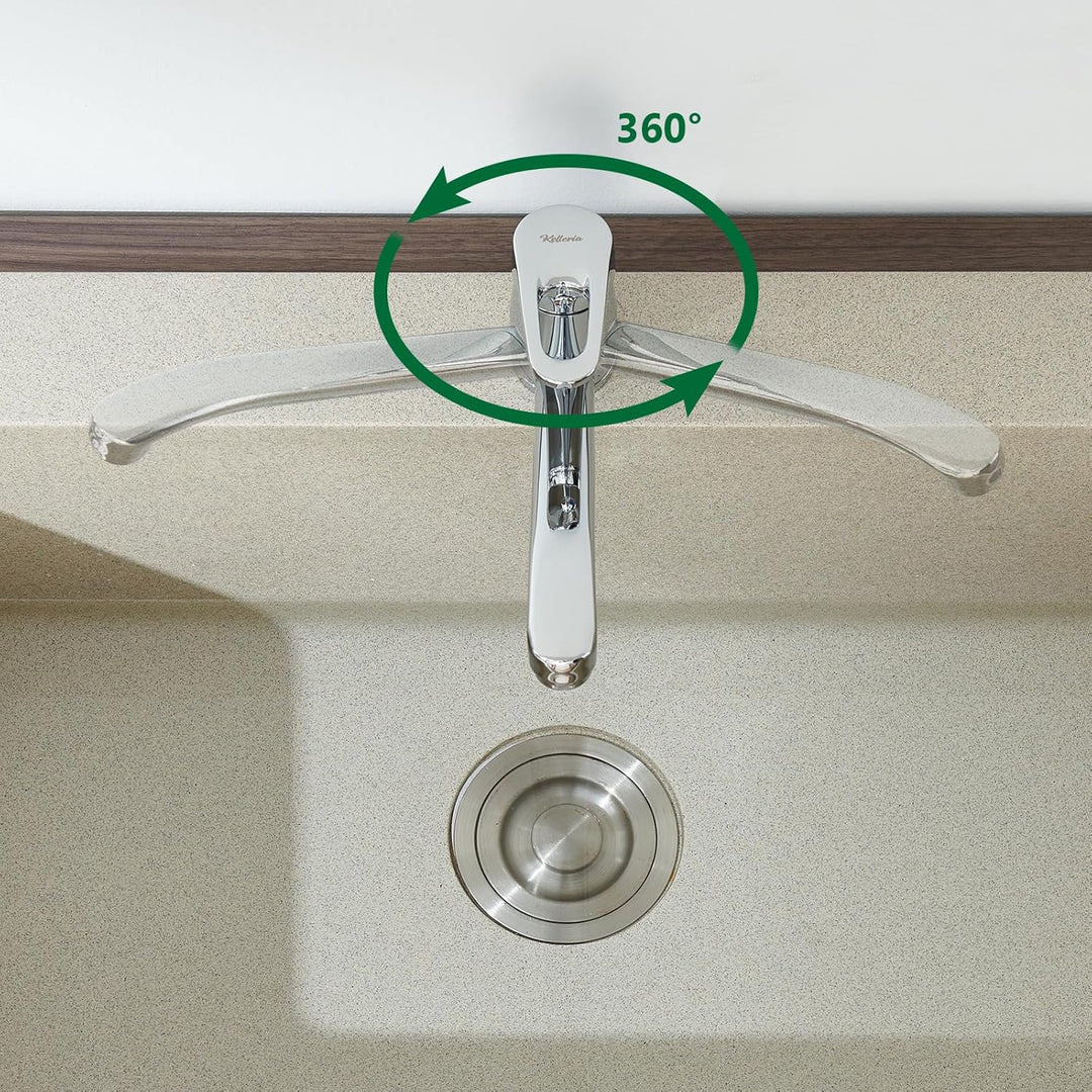 Küchenarmatur 360° Drehbar, Hochdruck Wasserhahn Küche mit Keramikkartusche, Einhebel Mischbatterie