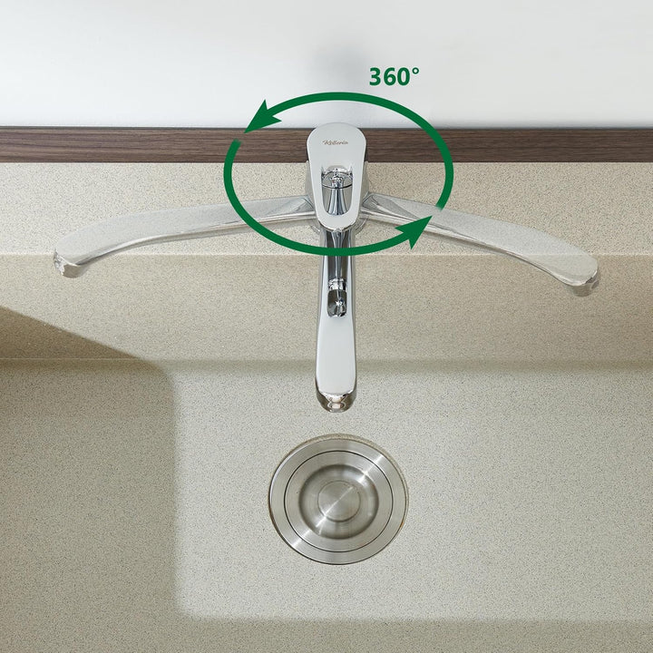 Küchenarmatur 360° Drehbar, Hochdruck Wasserhahn Küche mit Keramikkartusche, Einhebel Mischbatterie