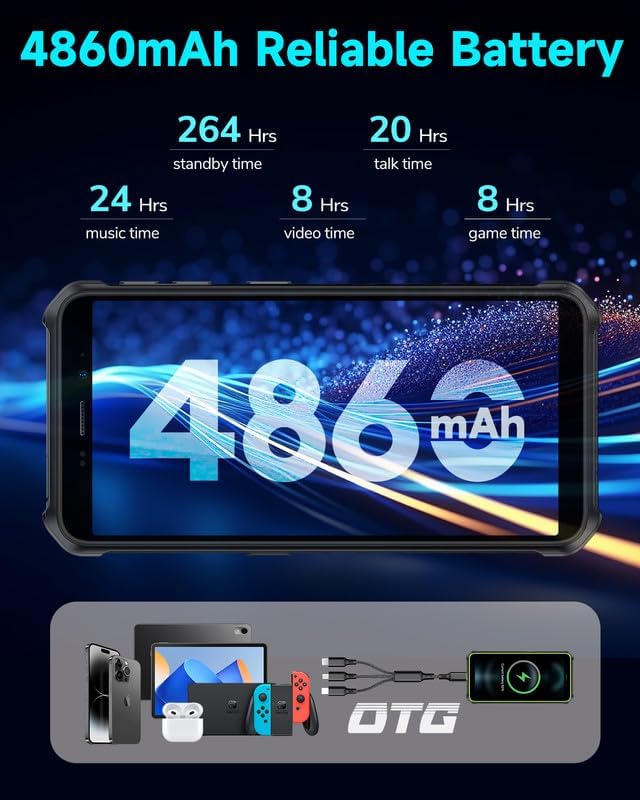 Ulefone Armor X12 Outdoor Handy, 6GB + 32GB/256GB SD Smartphone ohne vertrag Android 13 Go, 4860mAh