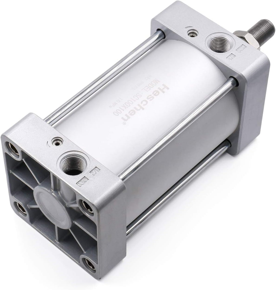 Heschen Pneumatischer Standard-Luftdruckzylinder, SC 100-100, PT1/2 Anschluss, 100mm Bohrung, 100mm