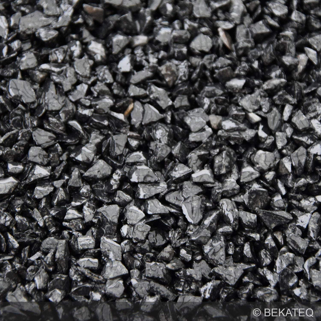BEKATEQ BK-605PU Steinteppich aussen bis 2,5qm - 25kg Marmorkies in Nero Ebano + 1K PU Kleber Bindem
