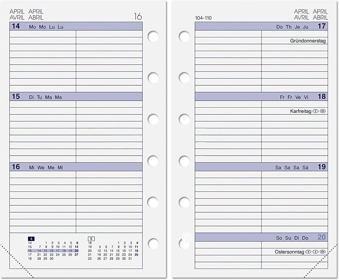 ALMADIH Leder A7 Organizer mit Reissverschluss + Kalender 2025 2026 Notizblock Premium Rindsleder Br