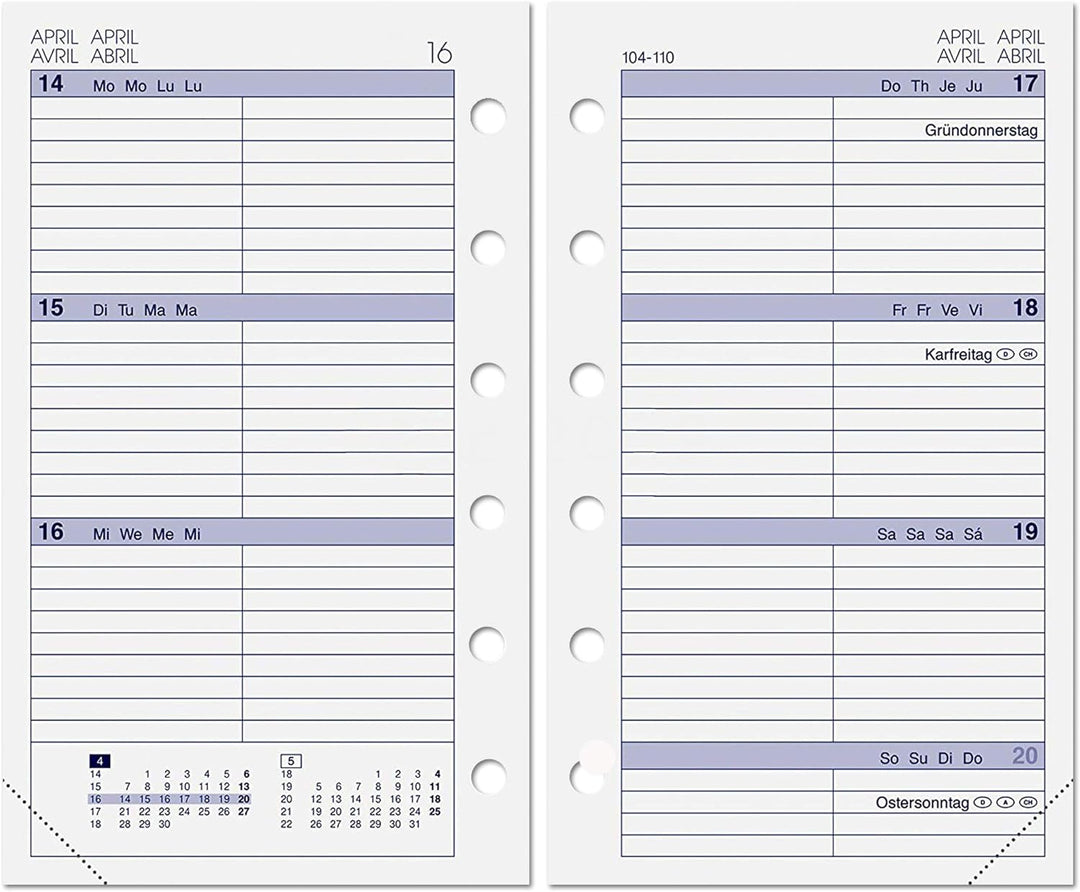 ALMADIH Leder A7 Terminplaner Kalender 2024 Notizblock Premium Rindsleder BD in Geschenkbox Ledermap