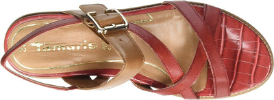 Tamaris Damen 1-1-28252-24 Riemchensandalen, Rot (Chili/Cognac 541), 41 EU