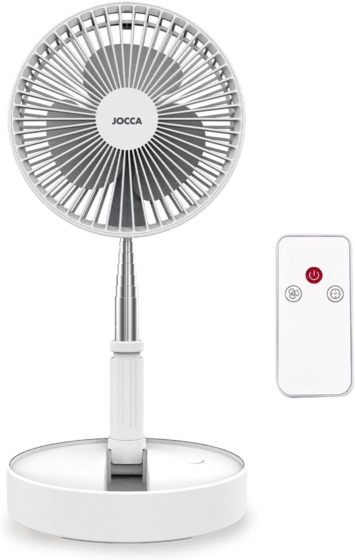 Jocca - Standventilator mit Fernbedienung |Tragbarer Ventilator | 3 Geschwindigkeiten | Höhenverstel