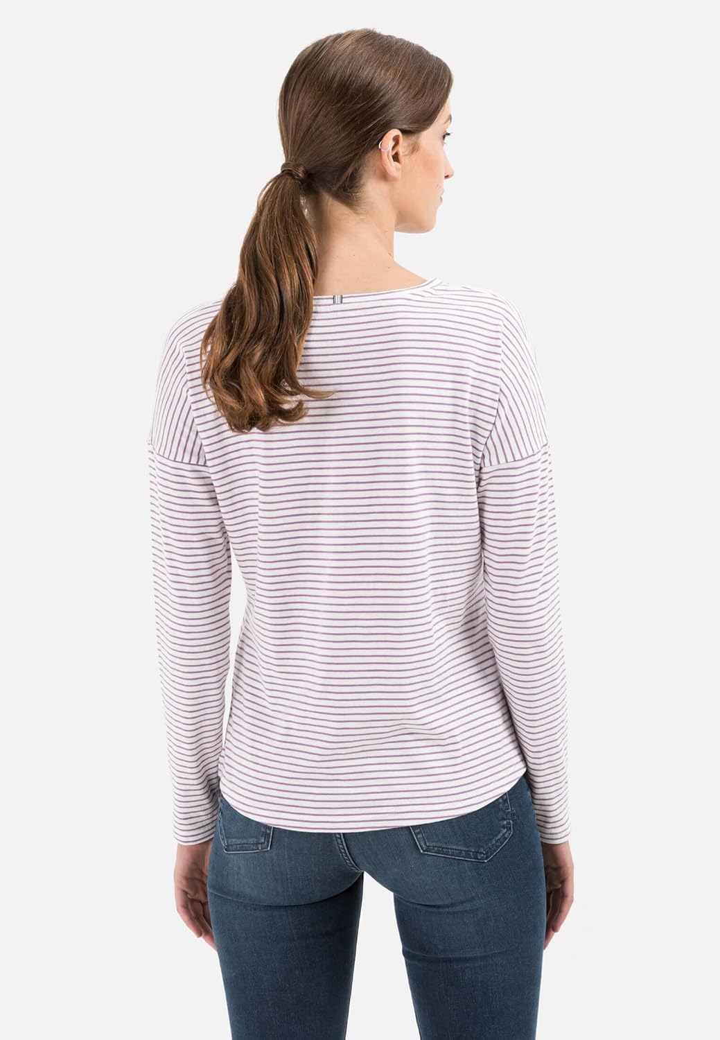 camel active Damen Langarmshirt aus 100% Organic Cotton XS Lila, XS Lila