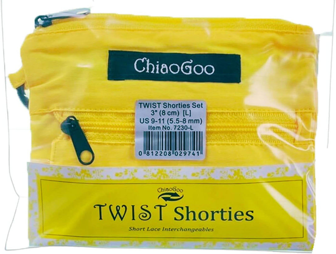chiaogoo 0007230 Twist Shorties 7230-L Edelstahl-Set, 8 cm, Grösse L, Gelb, 1-Pack