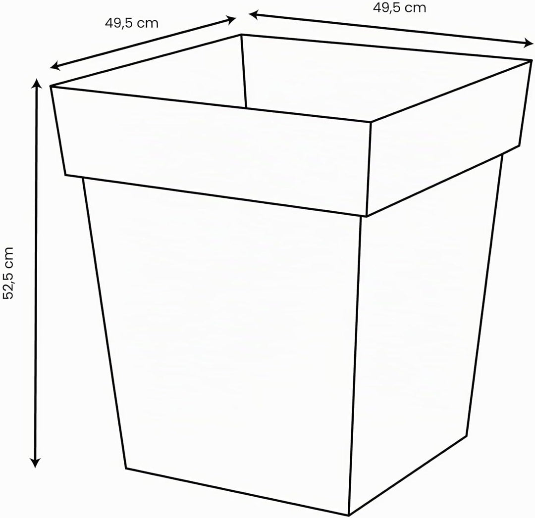 EDA - Blumentopf Toskana, quadratisch, 50 cm – Volumen 87 l – 49,5 x 49,5 x 52,5 cm – Lorbeergrün 49