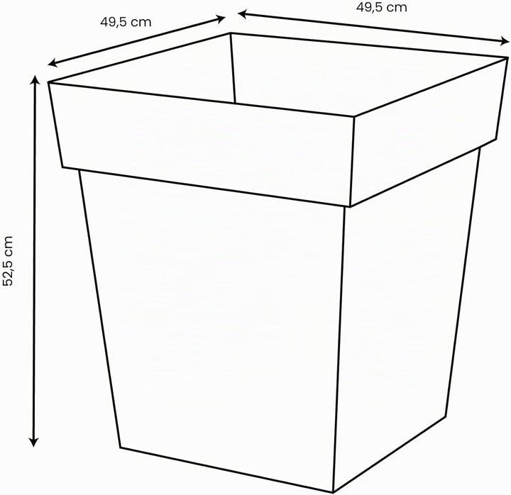 EDA - Blumentopf Toskana, quadratisch, 50 cm – Volumen 87 l – 49,5 x 49,5 x 52,5 cm – Lorbeergrün 49