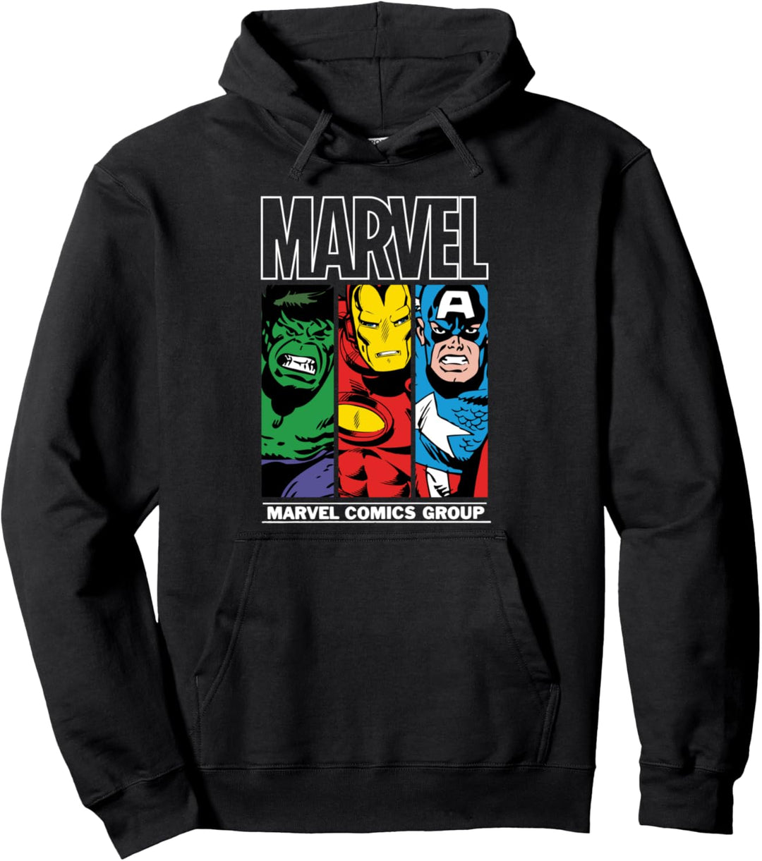 Marvel Heroes Hulk, Iron Man, Captain America Pullover Hoodie