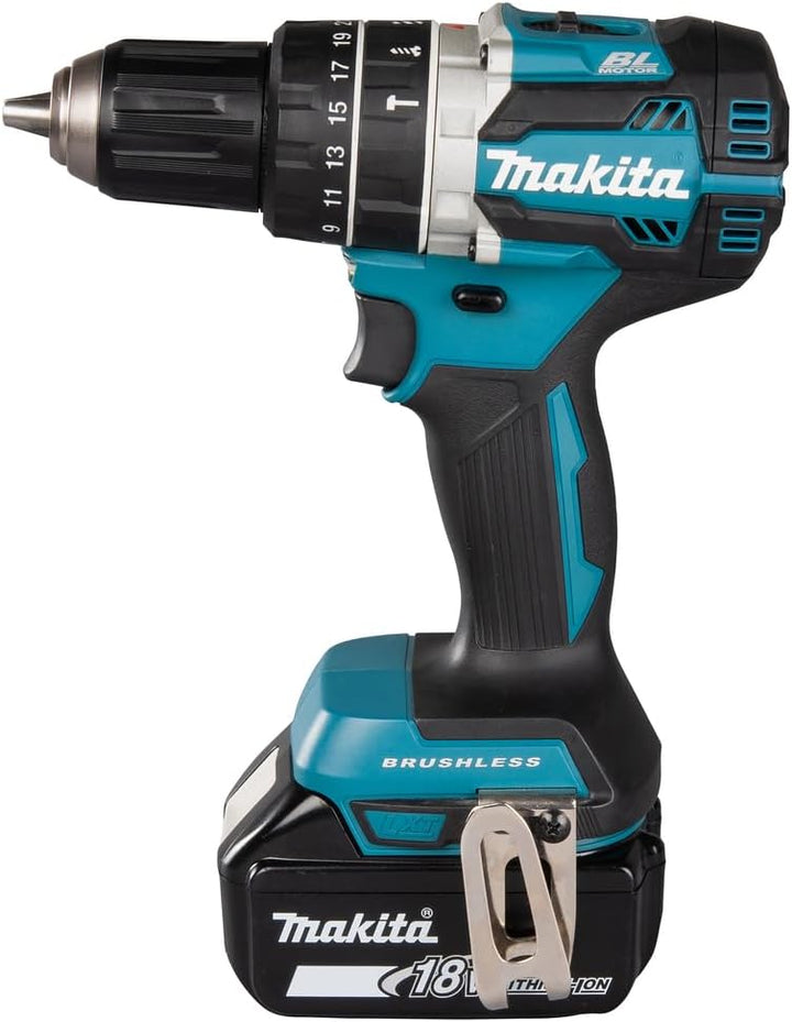 Makita DHP484RTJ Akku-Schlagschrauber 18V / 5,0Ah, 2 Akkus, Ladegerät im MAKPAC, 450 W, 18 V, Blau,