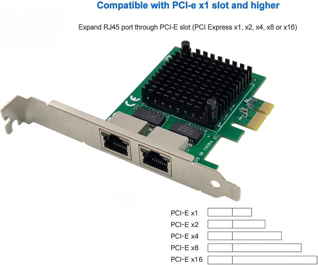Dual PCIe 3.1 2.5GBase-T Netzwerk Adapter mit Intel I225-V 2500/1000/100Mbps PCI Express Gigabit Eth
