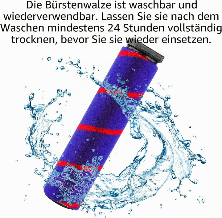 WEILE Ersatz Soft Roller Aufsatz Weiche-Reinigungsbürste Kopf Bodenbürste Zubehör für Dyson V7 V8 V1