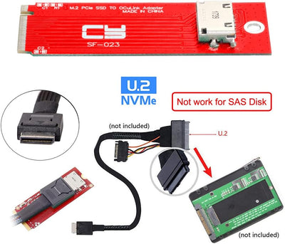 NFHK U.2 SFF-8639 Kabel & PCI-E 3.0 M.2 M-Key auf Oculink SFF-8612 SFF-8611 Host-Adapter für PCIe Nv