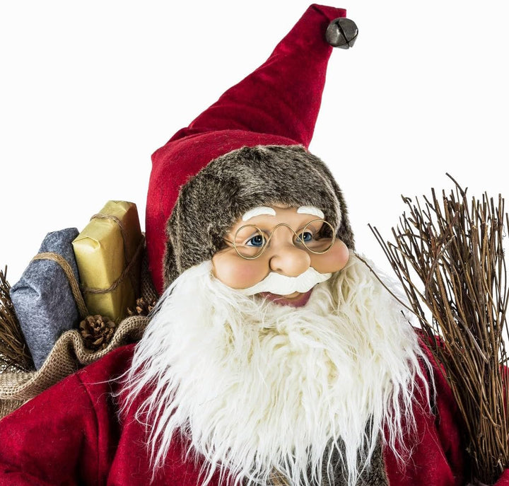 Atmosphera - Stehender traditioneller weihnachtsmann - Dekoration, 120 cm cm Stehender Weihnachtsman