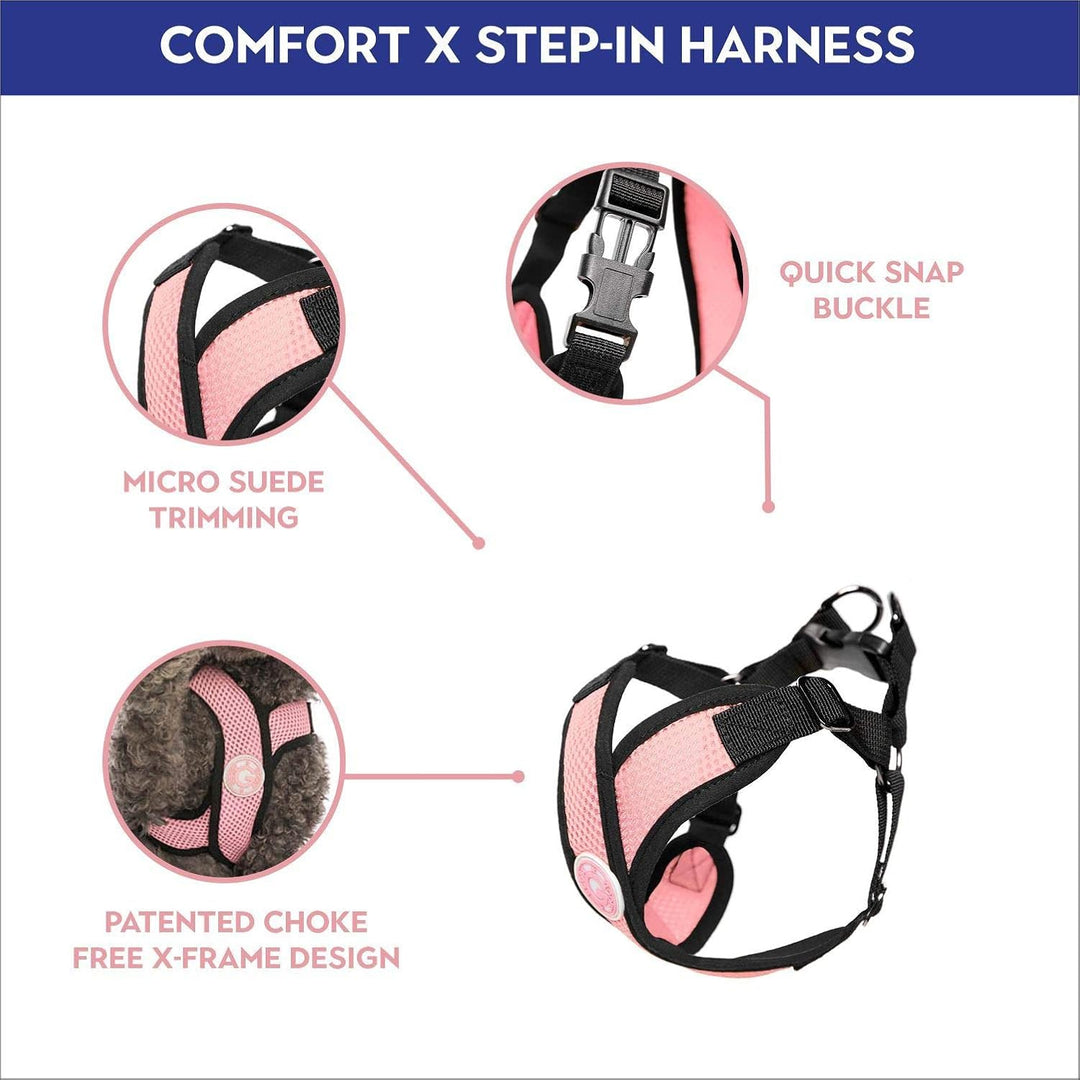 Gooby - Comfort X Step-In-Hundegeschirr, Würgefrei, mit Mikro-Wildlederbesatz und patentiertem X-Rah
