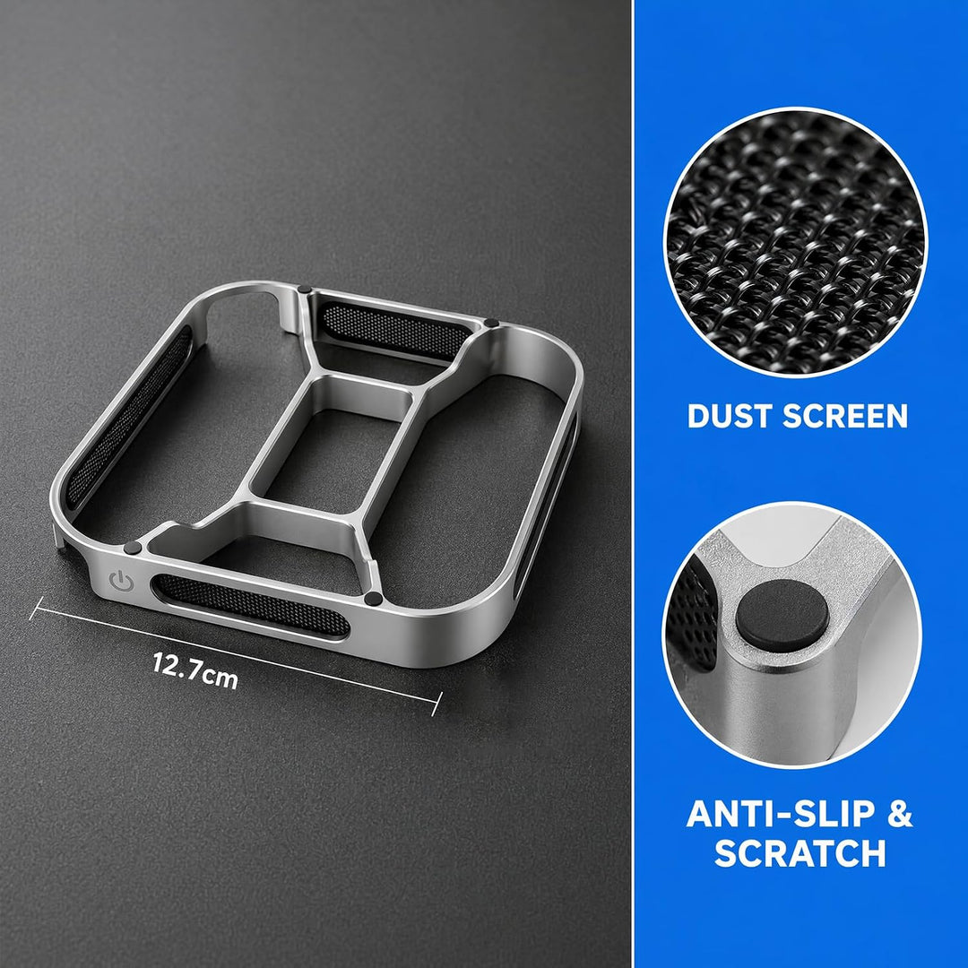 Aluminium Ständer für Mac mini M4/M4 Pro, Mac mini M4 Ständer, Rutschfestem &amp; Stabilem Stand, Belüft