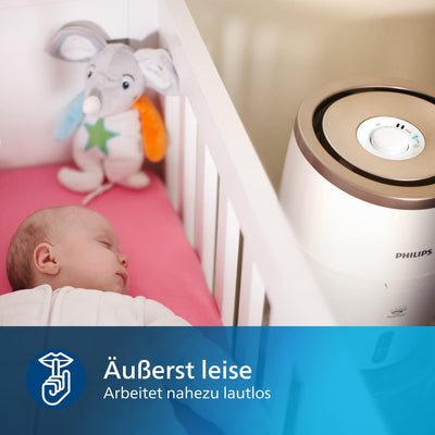 Philips Series 2000 Luftbefeuchter – für Räume bis 38 m², NanoCloud-Technologie, 2 Geschwindigkeitss