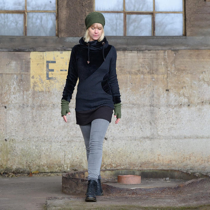 McRon Damen Gefütterte Pulswärmer Modell Reka Blau Mix, Blau Mix