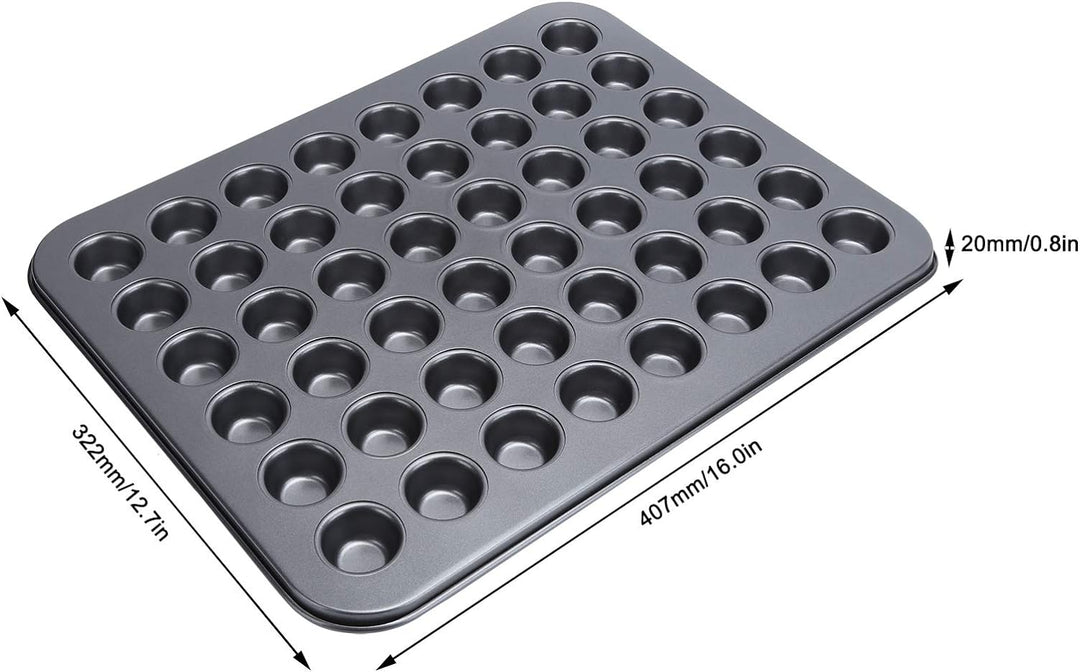 Dioche Muffinblech Mini Muffinbleche Karbonstahl PTFE Beschichtung 48 Tassen Antihaft Mini Rund Cupc