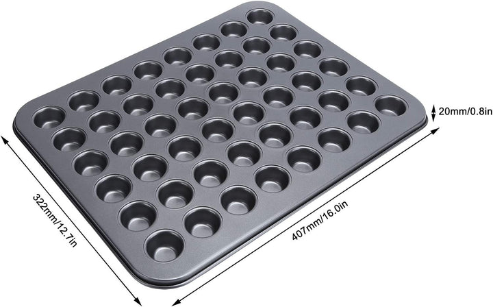 Dioche Muffinblech Mini Muffinbleche Karbonstahl PTFE Beschichtung 48 Tassen Antihaft Mini Rund Cupc
