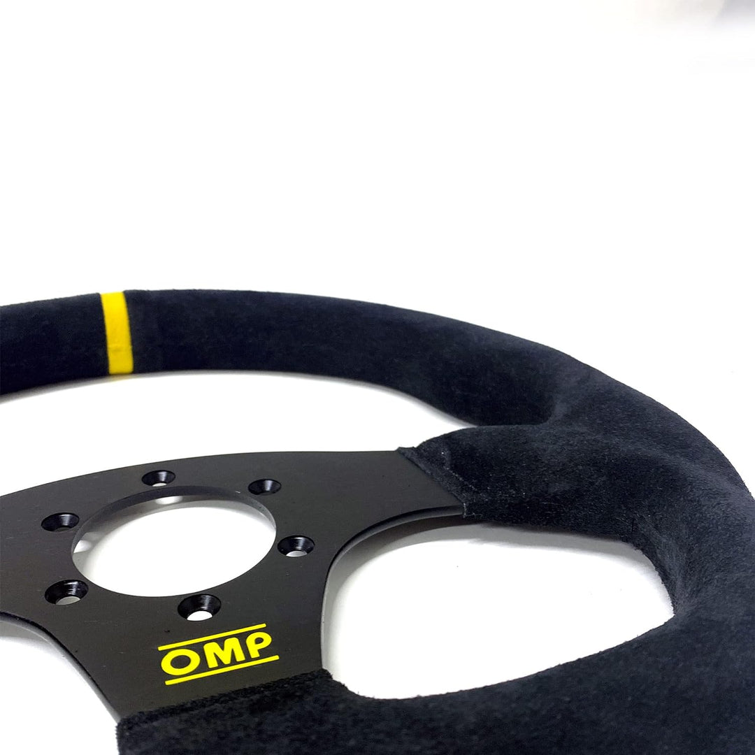 Omp OMPOD/1990/NN Superquadro Volante Black Suede Schwarz Spokes Rim, Schwarz