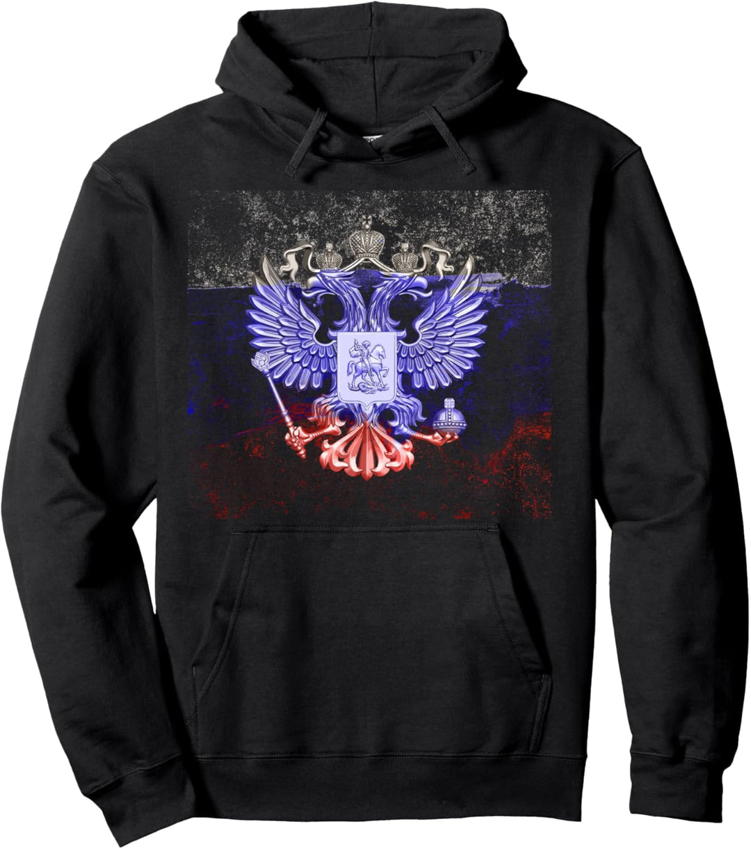 Russland Flagge - Doppeladler Wappen Adler Pullover Hoodie