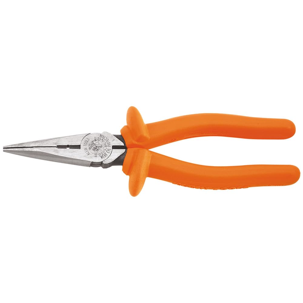 Klein Tools D203-8-INS Lange Seitenschneider, isolierte Zange mit induktionsgehärteten Schneidmesser