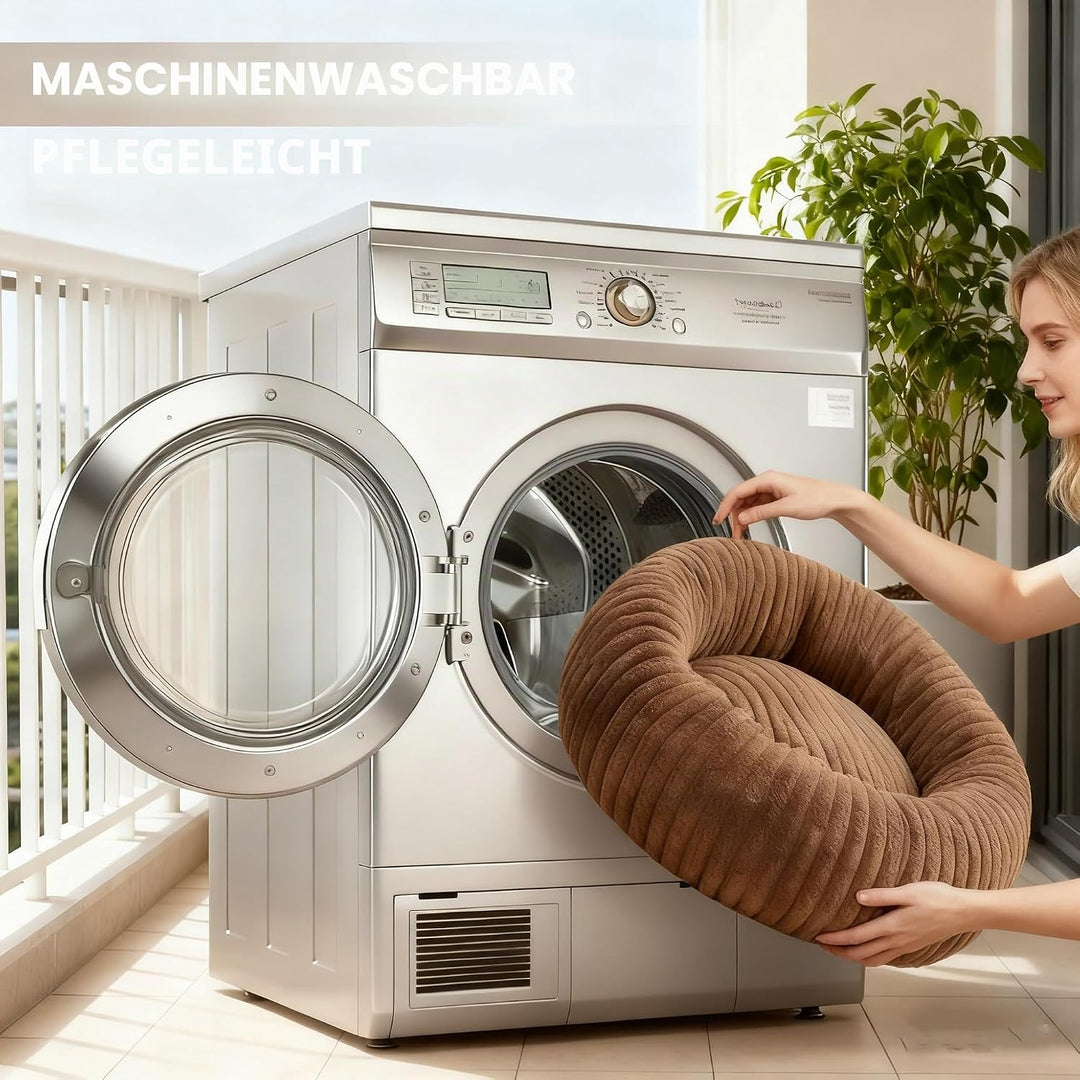 Flauschig Haustierbett Waschbar Hundebett Katzenbett Rund Donut Hundekorb Indoor Katzenkissen Katzen