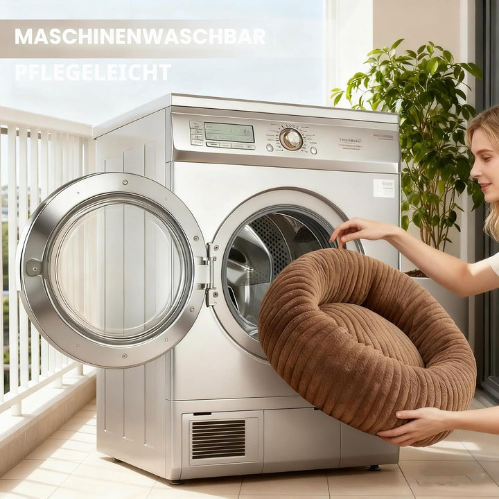 Flauschig Haustierbett Waschbar Hundebett Katzenbett Rund Donut Hundekorb Indoor Katzenkissen Katzen