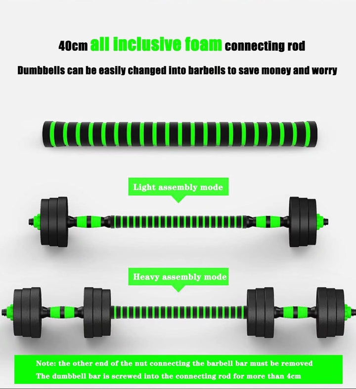 BCBIG hanteln set, Kurzhanteln Verstellbar,2er Kunststoff Hantelset,Kurz Lang Dumbbell,Einstellbar H