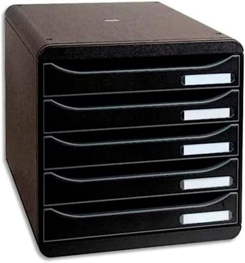 Exacompta 309714D Premium Ablagebox mit 5 Schubladen für DIN A4+ Dokumente. Stapelbare Schubladenbox