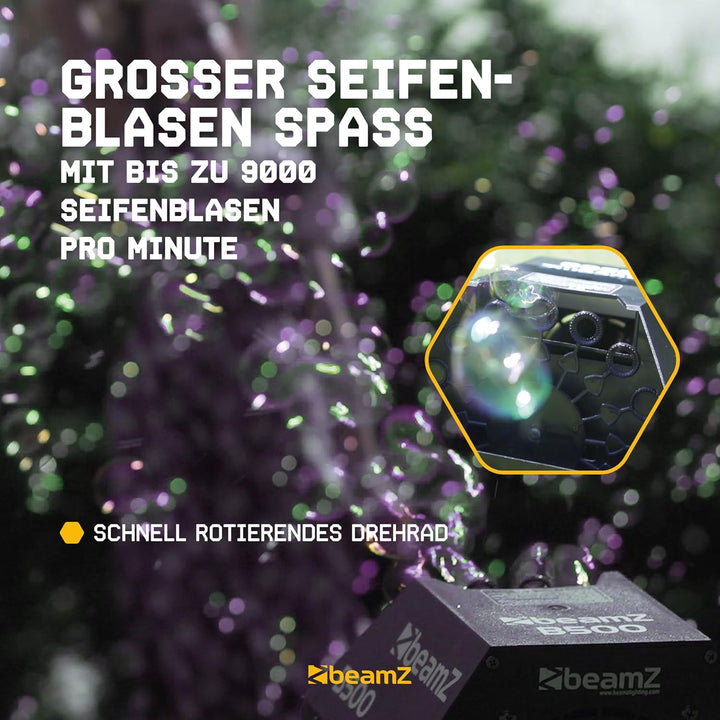 BeamZ B500 - Automatische Seifenblasenmaschine Hochzeit Seifenblasen Maschine, 24 Rotationen pro Min