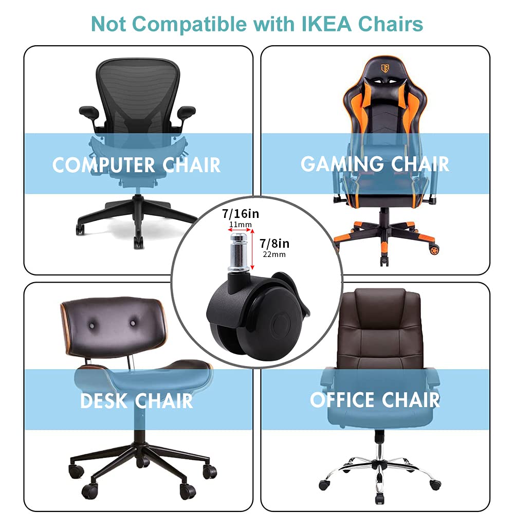 bürostuhl rollen mit bremse 11mm Hartbodenrollen für Bürostühle 5er Set Ersatzrollen Schreibtischstu