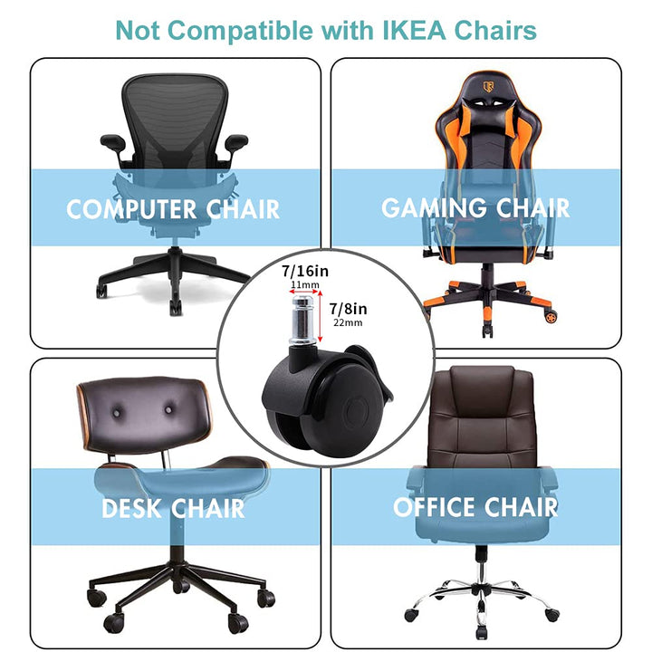 bürostuhl rollen mit bremse 11mm Hartbodenrollen für Bürostühle 5er Set Ersatzrollen Schreibtischstu